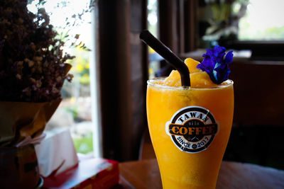 Close-up of drink on table