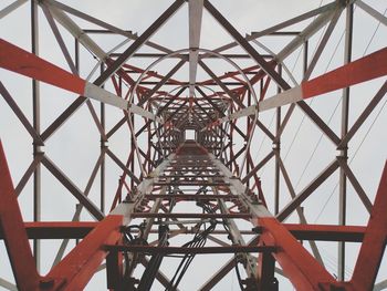 Low angle view of metallic structure against sky