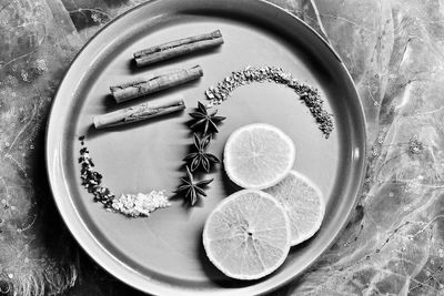 High angle view of fruit on table