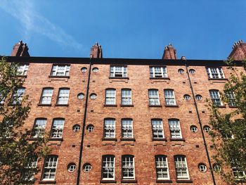 Low angle view of old building against sky