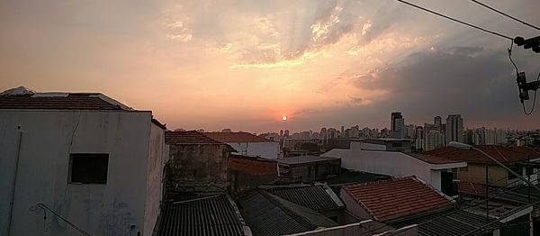 Buildings at sunset