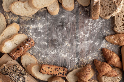 High angle view of cookies