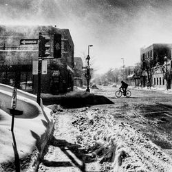 Woman on city street