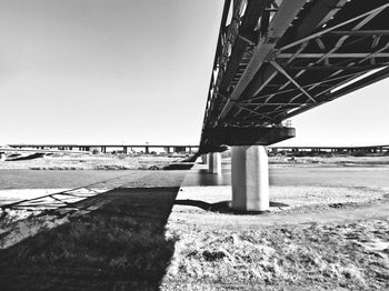 View of bridge against clear sky