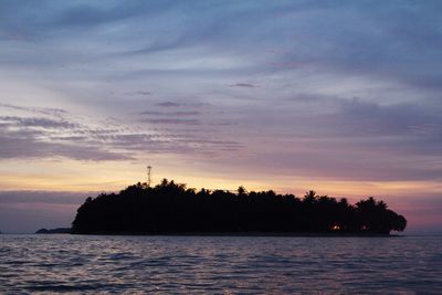 Scenic view of sea during sunset