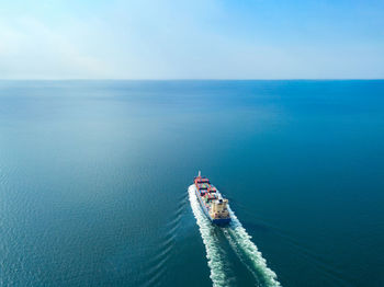 High angle view of sea against sky