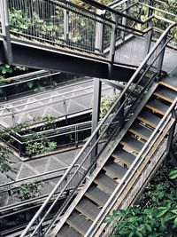 High angle view of railroad tracks