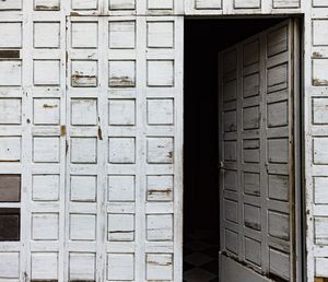 Closed door of building