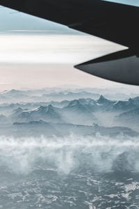 Aerial view of mountain against sky