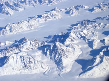 Scenic view of snowcapped mountains