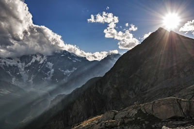 Low angle view of mountains against sky