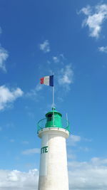 Low angle view of lighthouse against sky