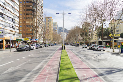 Avenida del mediterraneo in benidorm. the main street of benidorm levante area