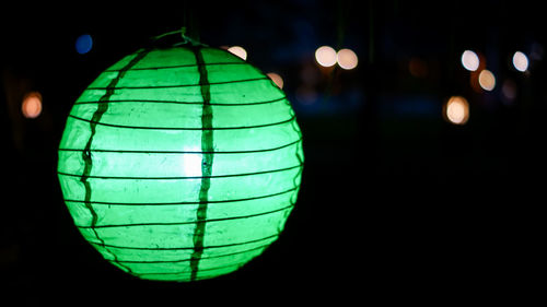 Close-up of illuminated lantern
