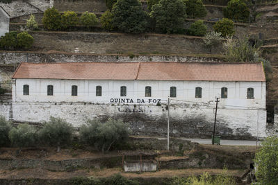 Text on wall of building