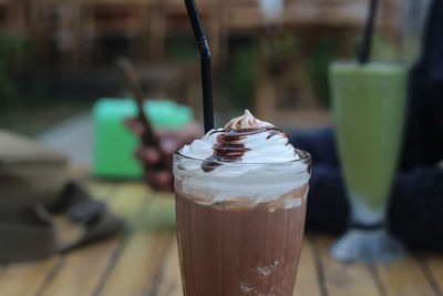 Close-up of drink on table
