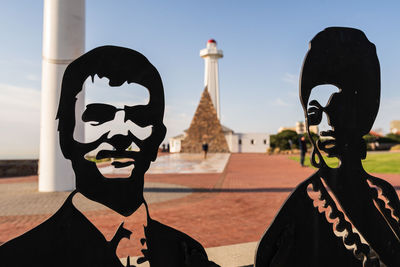 Close-up of statue against sky