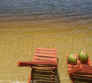 Chairs on beach