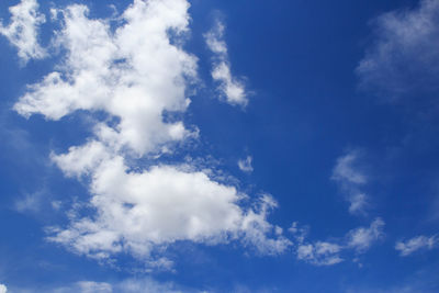 Low angle view of clouds in blue sky
