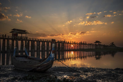 Scenic view of lake during sunset