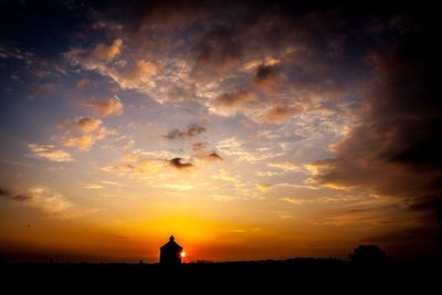Silhouette of landscape at sunset