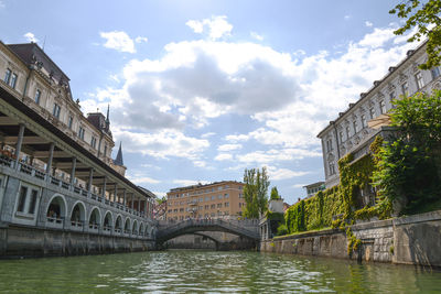 Low angle view of bridge over river