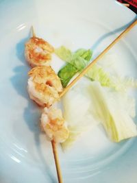 Close-up of served food in plate