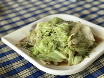 High angle view of meal served in plate