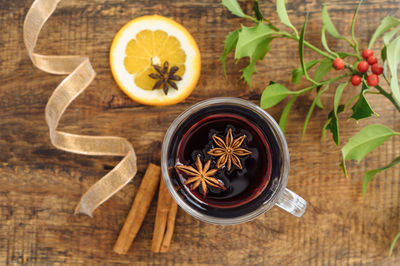 High angle view of tea on table