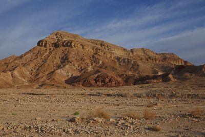 Rock formations in desert against sky