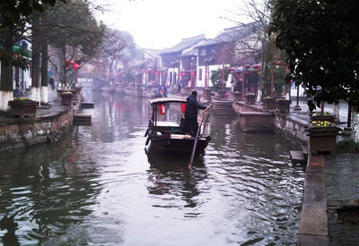 View of canal along buildings