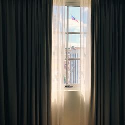 Sunlight streaming through window at home