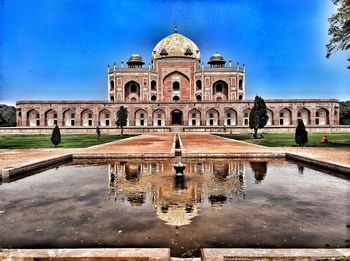 View of fountain in city