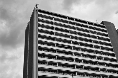 Low angle view of modern building against sky