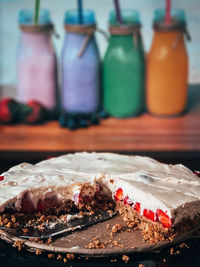 Close-up of cake on table