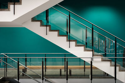 High angle view of empty staircase in building