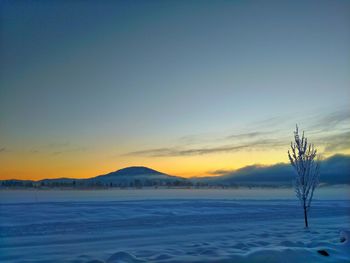 Scenic view of mountains during sunset