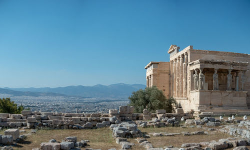 Athens with erechtheion on akropolis 