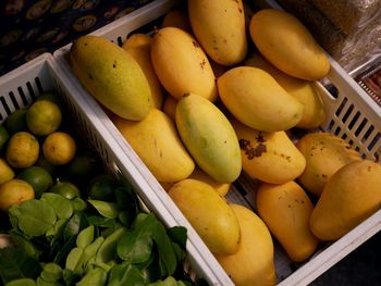 High angle view of fruits for sale in market