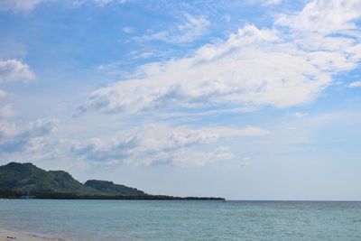 Scenic view of sea and cloudy sky