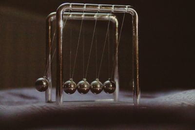 Close-up of machine on table