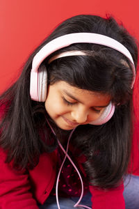 Close-up portrait of a smiling girl