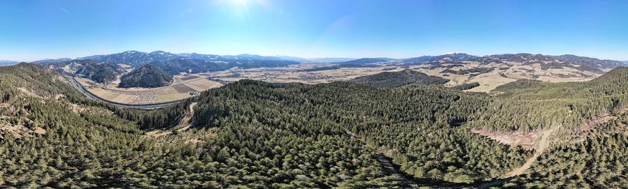 High angle view of landscape against sky