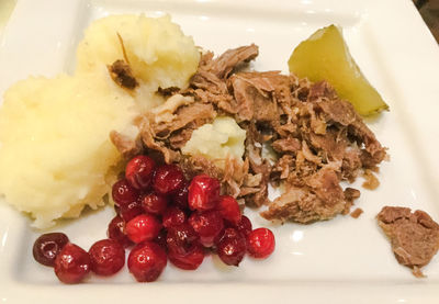 Close-up of dessert in plate