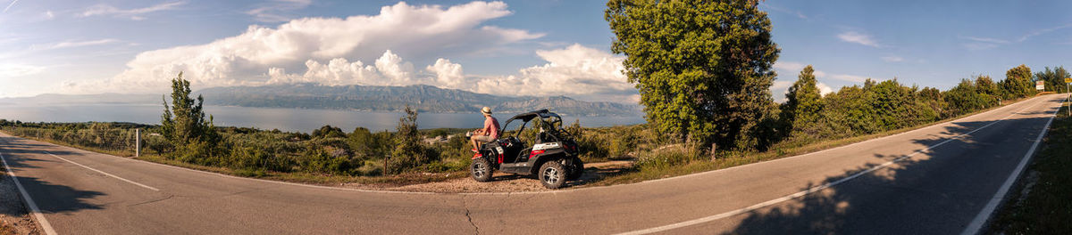 Panoramic view of road against sky