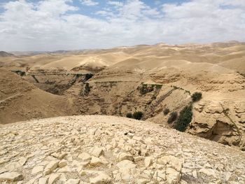 Wadi qelt from above in judaean desert