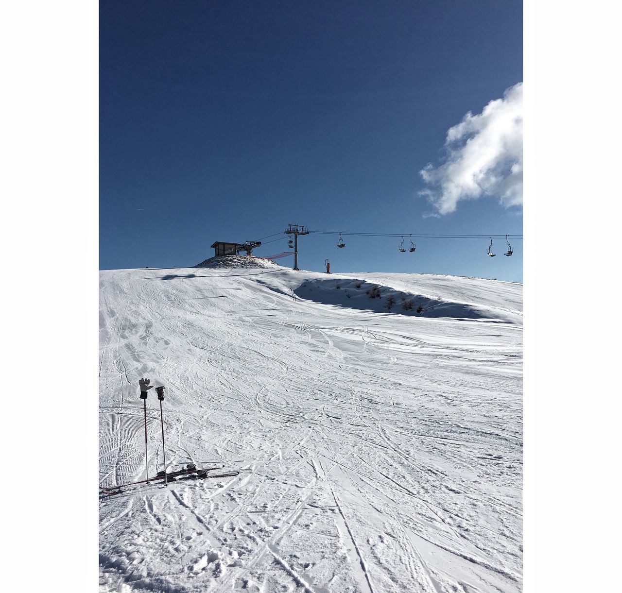 SNOW COVERED MOUNTAIN AGAINST CLEAR SKY