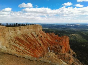 Scenic view of landscape against cloudy sky