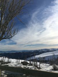 Scenic view of landscape against cloudy sky