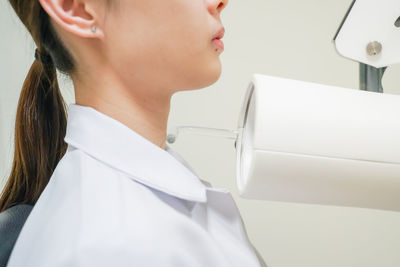 Close-up of woman looking away